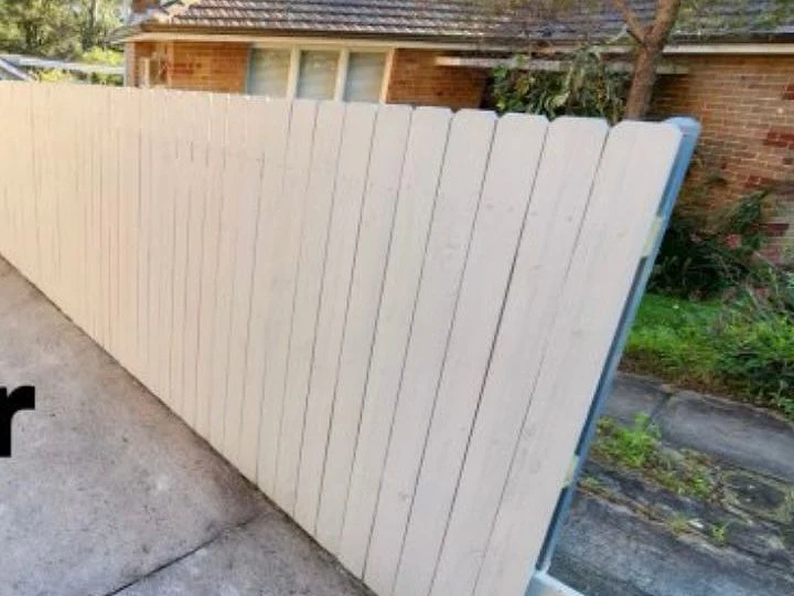 After: Timber paling fence, bare timber to a painted finish